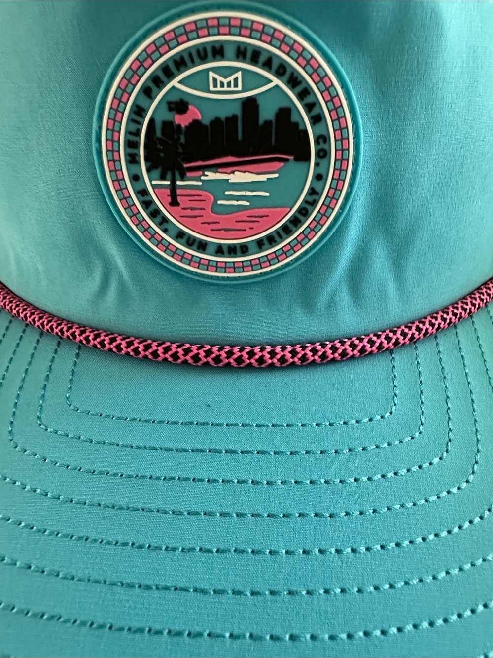 Melin Brand Teal Hat with Pink Accents